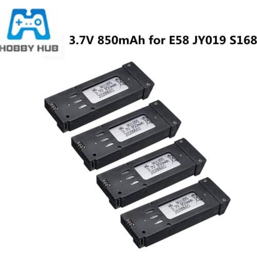 850mAh 3.7V Battery Charger Sets for E58 JY019 S168 RC Quadcopter Spare Parts 3.7v RC Drone Lipo Battery 5pcs/sets