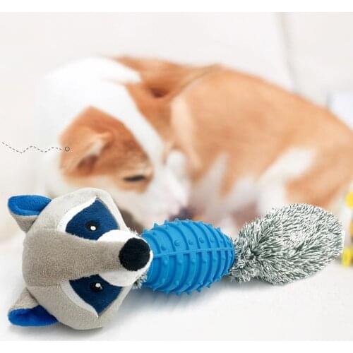 Plush Hamster Fox Sound Doll Anti Bite Pet Dog Teeth Molar Grinding Cleaning Toy Blue Cartoon Mouse TPR Rubber Flannelette Toy