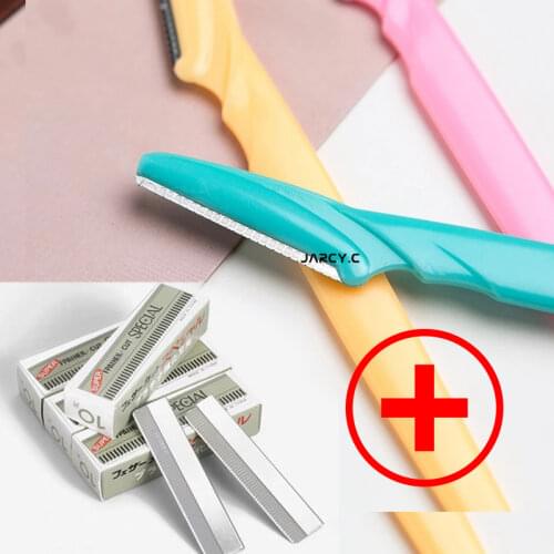 Portable Eyebrow Razor Trimmer Shaper Blade Womens Razor Makeup Facial Eyebrow Lip Folding Razor Hair Remover Sharp Beauty Tool