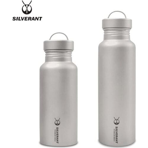 Silverant titanium water bottle lightweight 500ml/800ml drinkware for outdoor riding sports cycling with bag