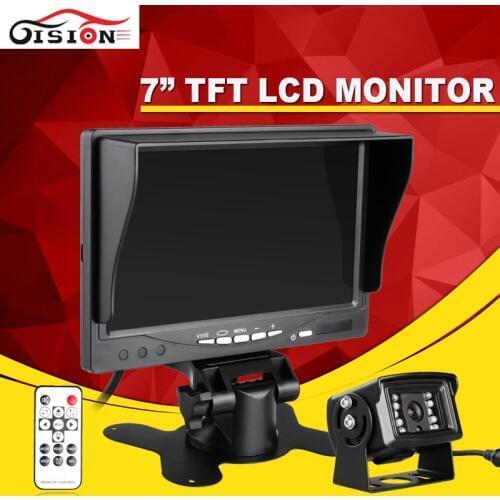 Gision 7" Car/Bus/ Truck Rear View LCD Standalone Monitor System Kit with IR Night Vision Reversing Back up Camera