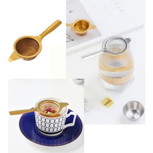 Steel Filter Tea Infuser Mesh Coffee Herb Spice FilterReusable Kitchen Bag tool Mug Tea Teapot E2S7