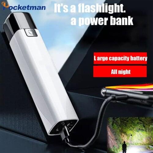 Outdoor Flashlight ,Torch Lanterna Can Be Used As Power Bank For Phone With USB Cable With Battery Camping Flashlights
