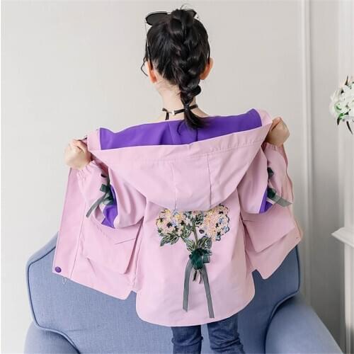 Kids Coats For Girls Spring Autumn Trench Children Outerwear Fall Girls Windbreaker 8 10 12 13 Years Teenage Kids Jackets