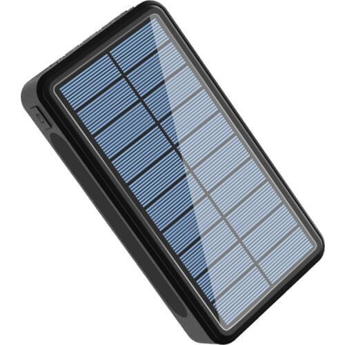 Solar Power Bank 50000mAh 4 USB Type C External Battery Charger Powerbank for Xiaomi iPhone 11 iPad Poverbank with Camping Light