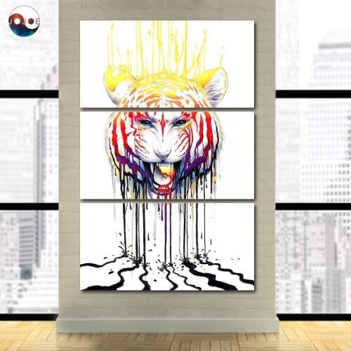 Fading by JoJoesArt HD print 3 piece canvas art Psychedelic Tiger ArtSailing Decoration Wall Pictures For Bedroom CU-3223C