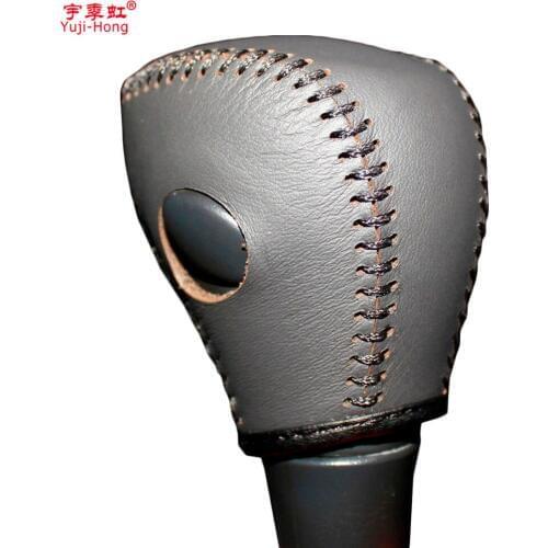 Yuji-Hong Car Gear Covers Case for Benz Mercedes-benz Smart Automatic Shift Collars Genuine Leather Hand-stitched Gear Cover