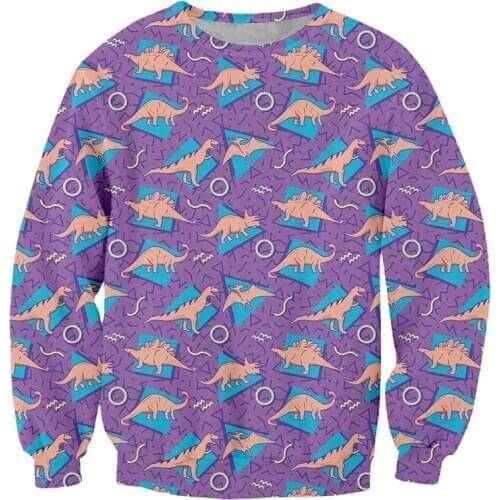 IFPD EU Size Casual Sweatshirt Cool Print Dinosaur 3D Women/mens Long Sleeve Shirts Fitness Plus Size Pullovers Dropshipping