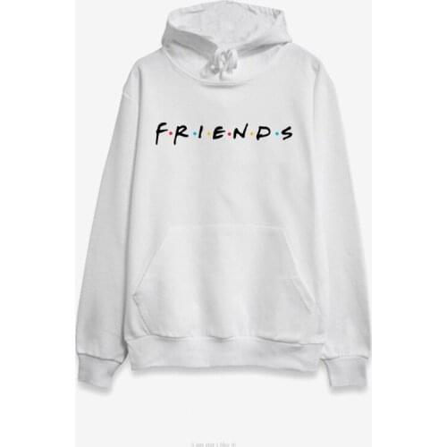 Friends Letters Hoodies Sweatshirts Winter Women Long Sleeve Leisure Oversize Hooded Jumper Jacket Ladies Warm Pocket Pullovers