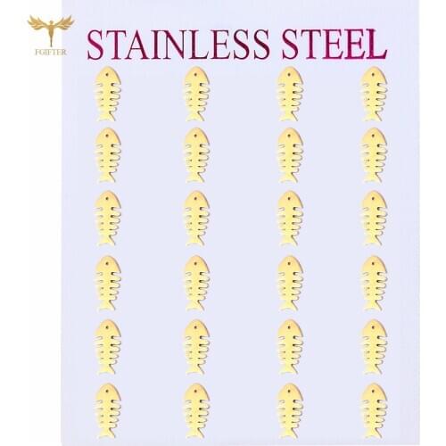 Golden Stainless Steel Anime Fish Bone Stud Earrings Cute Girl Earrings Set 2021 Fashion Trend Ladies Accessories Wholesales