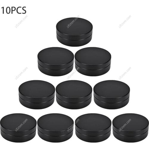 10pcs 100ml Round Metal Tin Jar Matte Black Aluminum Candy Storage Box Pot Candle Containers