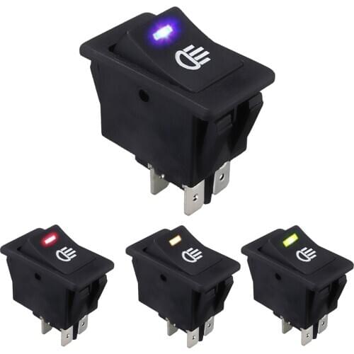 12V 35A Vehicle Car Boat Fog Light LED Rocker Switch on-off Dash Dashboard Green