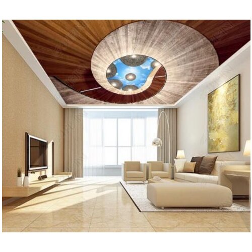 1844 Whirling Stairs Overview Printing stretch ceiling film for workshop ceiling decoration