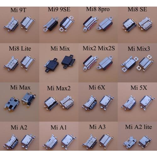 2PCS/LOT Micro USB Jack Type-C Charging Connector Plug Port Dock Charge Socket For XiaoMi Mi A1 A2 Lite 9 9T 8 Lite SE Pro 6