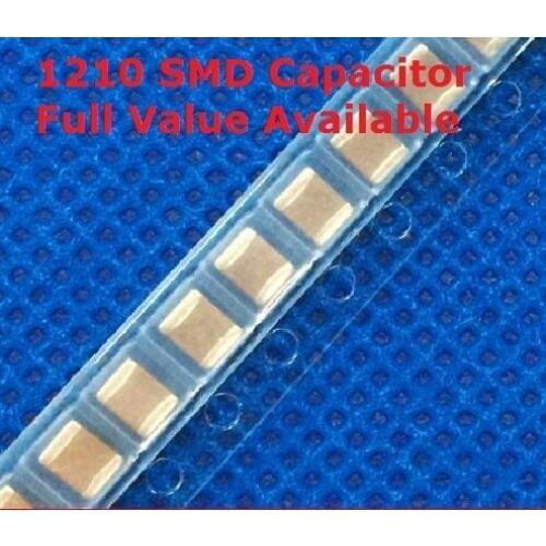 50PC 1210 104 474 684 105 225 475 106 226 476 107 SMD Capacitor 0.1uf 100NF 470NF 680NF 1UF 50V 2.2UF 4.7UF 10UF 22UF 47UF 100UF