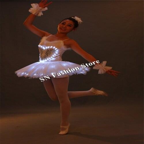 BC05 LED luminous light costumes ballroom dance party wears clothe led Princess dress glowing ballet skirt bar stage dancer show