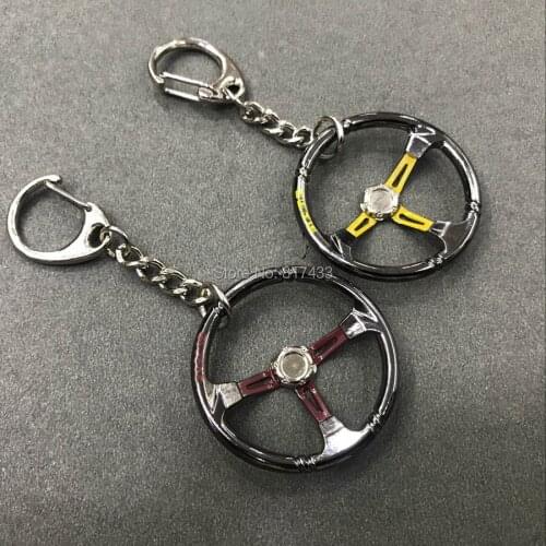 20PCS Zinc Alloy Racing Car Steering Wheel Keychain Keyring keyfob Pendent