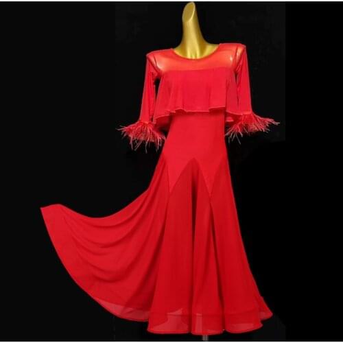 Cheap Ballroom Dresses Latin Tango Costume Flamenco Dress Waltz Cheap Dance Costume Foxtrot Dance Dress Women Dance Wear