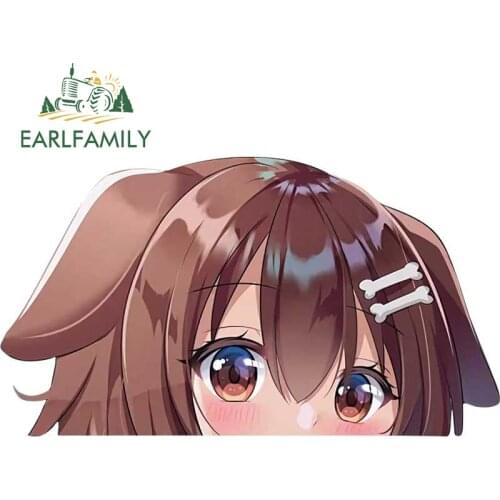 EARLFAMILY 13cm x 7.3cm for Hololive Inugami Korone Car Stickers Anime Decals Windows Motorcycle Waterproof Sunscreen Decoration