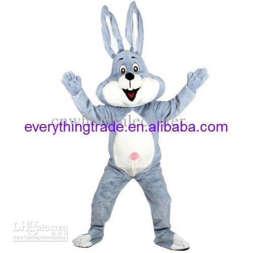 Hot sale Cute Character Adult lovely grey little rabbit Mascot Costume fancy dress Halloween party costume