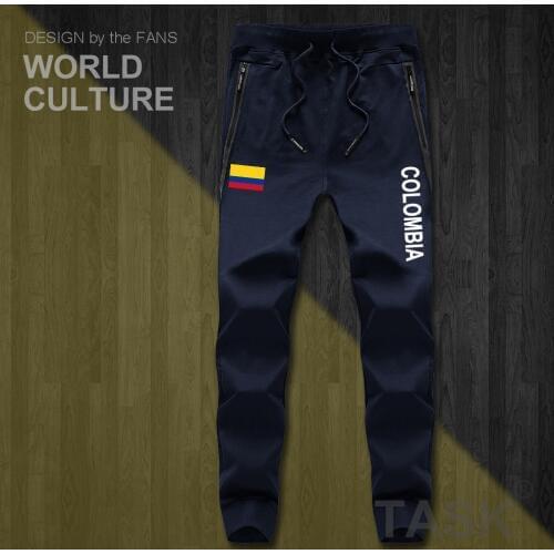 Colombia Colombian COL CO mens pants joggers jumpsuit sweatpants track sweat fitness fleece tactical casual nation country NEW