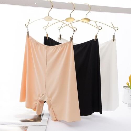 Summer Girl Safety Pants Ladies Non-Slip Wear-Resistant Anti-Glare Ice Silk Thin Panties Non-Curling Comfortable Safety Pants