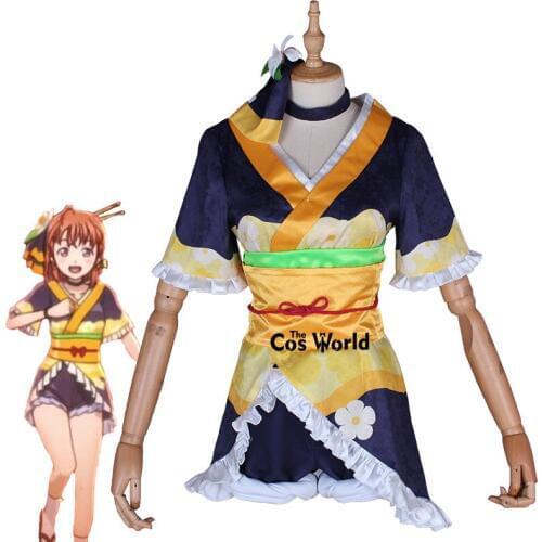 LoveLive!Sunshine!! Aqours Takami Chika MY Dance TONIGHT MIRACLE WAVE Yukata Kimono Dress Uniform Outfit Cosplay Costumes