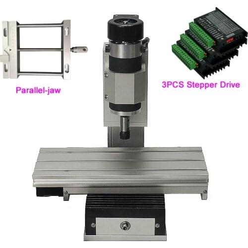 Mini CNC Router 1010 Frame Column Type Engraving Machine Kit 400W Spindle Vertical Milling Cutter with Stepper Drive TB6600 Vise