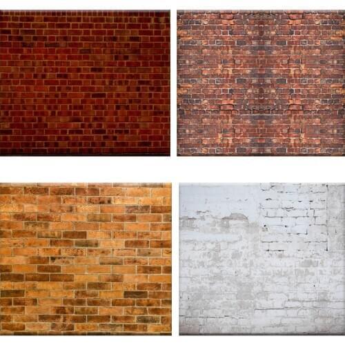 Mocsicka Rubber Brick Wall Photo Background Floor Custom Printed Vintage Wood Newborn Baby Backdrop Anti-slip Rubber Backed Mat