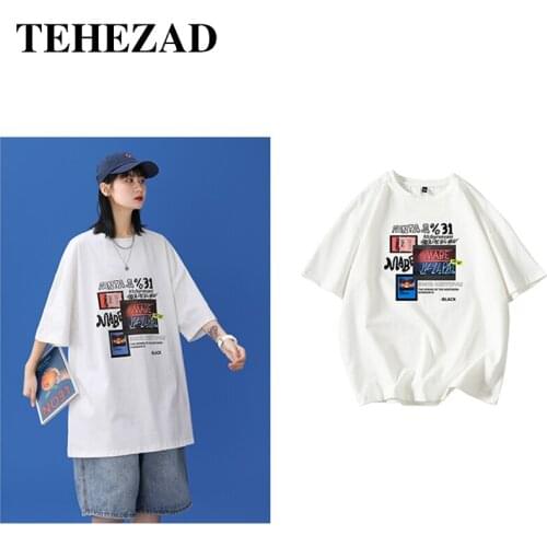 Mens Short-Sleeved T-Shirt 2021 Youth Loose Casual Street Womens Short-Sleeved T-Shirt Plus Size Daily Top Couple Outfit