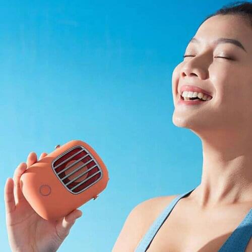 ELOOLE New Modern Simple Creative Neck Hanging Electric Fan Student Office Mini Handheld Air Cooling Hanging Neck Small Fan
