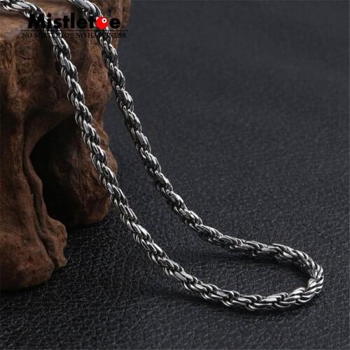 Mistletoe 925 Sterling Silver Classic Vintage 4.0mm Necklace Chain Punk Jewelry Women Men
