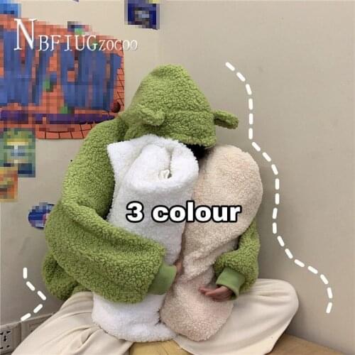 Women Korean Fashion Streetwear Lambswool Coats Casual Lady Warm Faux Fur Outwears