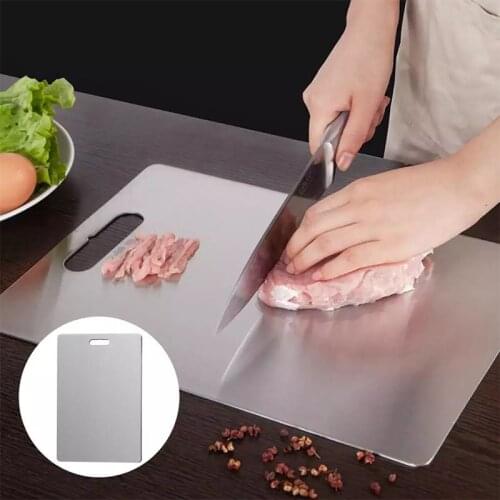 304 Stainless Steel Cutting Board Kitchen Meat Vegetable Fruit Chopping Block Gadget