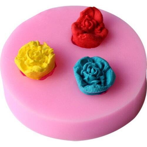 3 Flowers Shape Fondant Cake Silicone Mold Cooking Chocolate Mould Silicone Clay Soap Molds Cupcake Wedding Decorating Tools