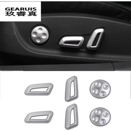 Car styling seat adjustment buttons covers car seat cover decorative Trim Stickers for audi A4 B9 2017 auto accessories