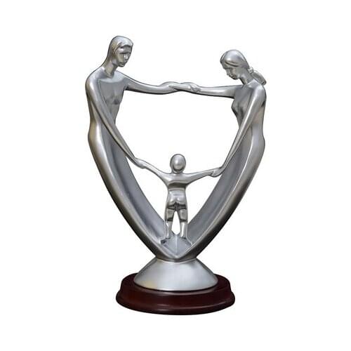 Arts Crafts Copper Greek mythology bronze sculpture angel and horses statues Art collection house decoration