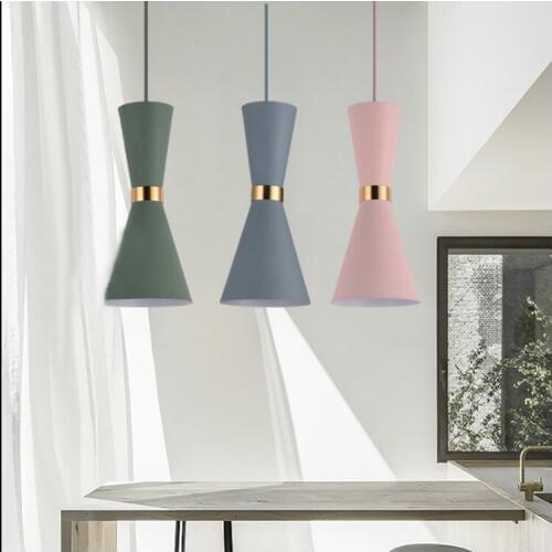 Colorful Nordic bar restaurant Lighting Creative Ring Led pendant light Atmosphere Living room Bedroom Restaurant Pendant lamp