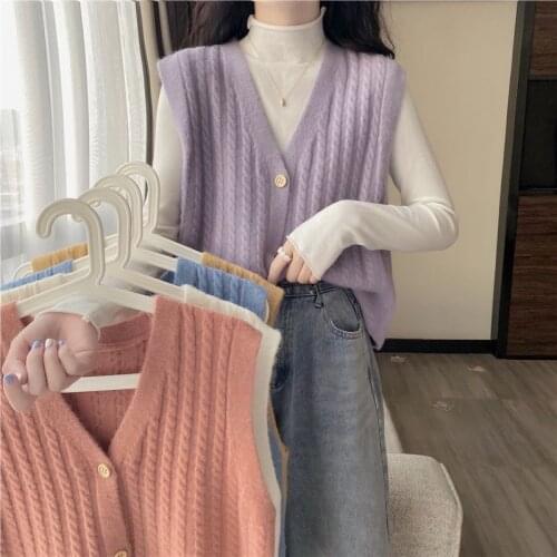 Women Sweater Vest Vest Womens Knitted Autumn Winter Outer Wear Loose Flow Fashionable Outerwear Bandage Dress Wool Vest Month