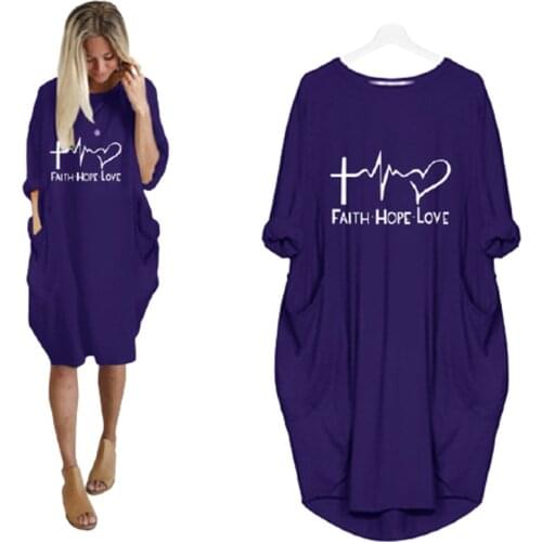 Women Letter Print O-neck Spring Autumn New Long Sleeve O-neck Casual Loose Straight Knee Length Pocket Vestidos Streetwear
