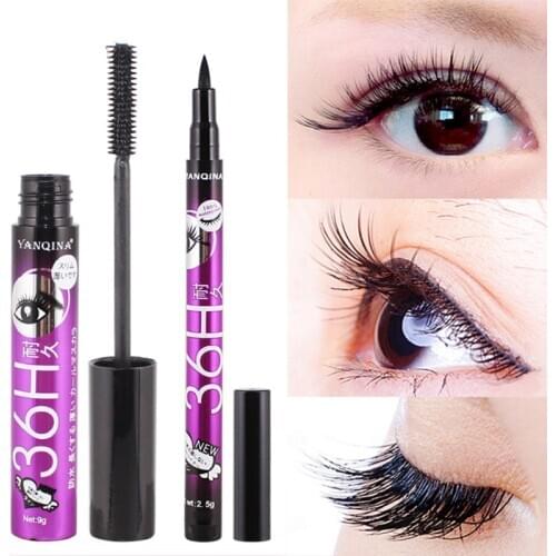 Liquid Pen+Mascara 1 Liner 2 Pencil Eyes Set Curling Makeup Tools Eyelash Extension Eye Thick Black In Maquiagem New