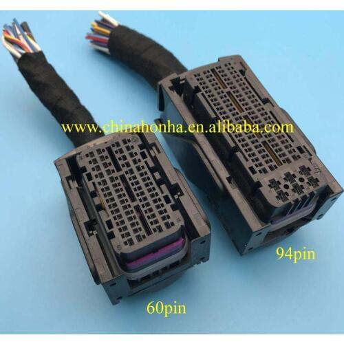 1 kit ECU/EDC17/16 computer board plug 94 pin with 64pcs wire or 60 pin with 32 pcs wire socket computer board plug wire harness