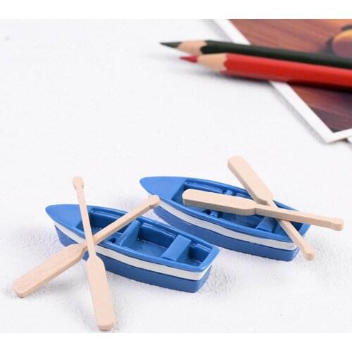 1 Set Mini Boat Paddle Figurines Micro Landscape DIY Crafts Fairy Dollhouse Garden Home Decor Miniatures Ornament