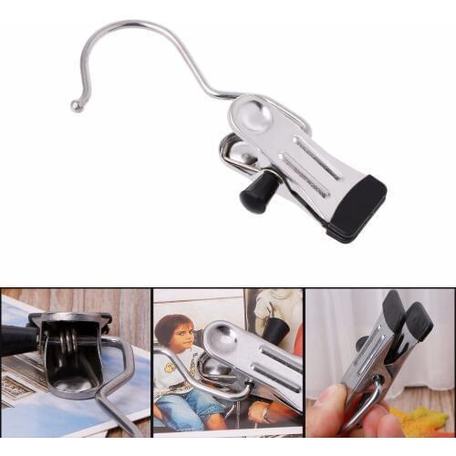 1PC Stainless Steel Boot Hanger Clip Curtain Holder Laundry Hook Hanging Clothes Pin Household Hangers Accessories C42