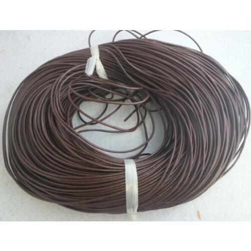 100M/lot brown 1mm 2mm 1.5mm real wax Round COW Genuine Leather Cord Bracelet Necklace Cord DIY Rope String Findings Thread r543