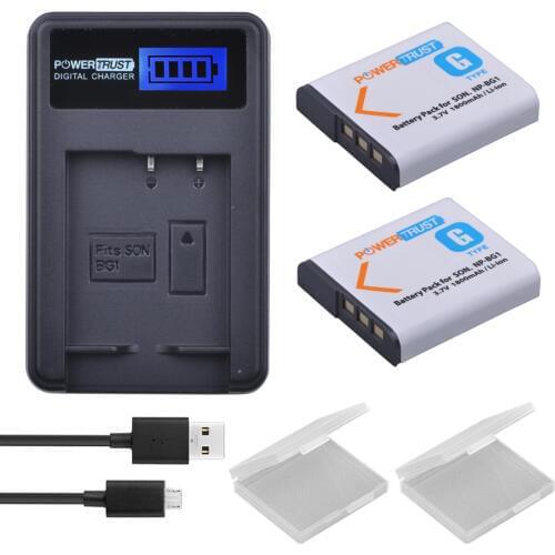 2Pcs 1800mAh NP-BG1 NP BG1 NPBG1 BG1 Camera Battery + LCD USB Charger For Sony HX10 W30 W210 W100 W110 W120 H50 H55 H70 HX9 T20