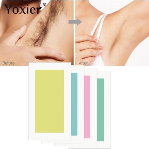 Yoxier Hair Removal Wax Paper Body Professional Hair Remover Glue Beauty Tool Beeswax Natural Body Skin Care 20 Pcs=10 Sheets