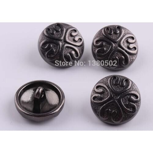 20pcs One hole gunmetal color antique 12/17metal blazer buttons 18mm round shape shirt button
