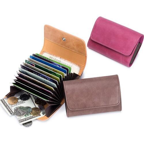 2019 Male Card Holder Women Unisex Cash Wallet Female Genuine Leather Credit Card Money Coin Purses Double Hasp Luxury Brand Men