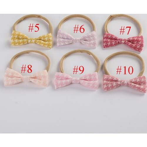 36pc/lot Cotton Fabric Bow Headband Girls Plaid Hair Bow with Nylon Headband,School Girl Nylon Headbands Hair Accessories